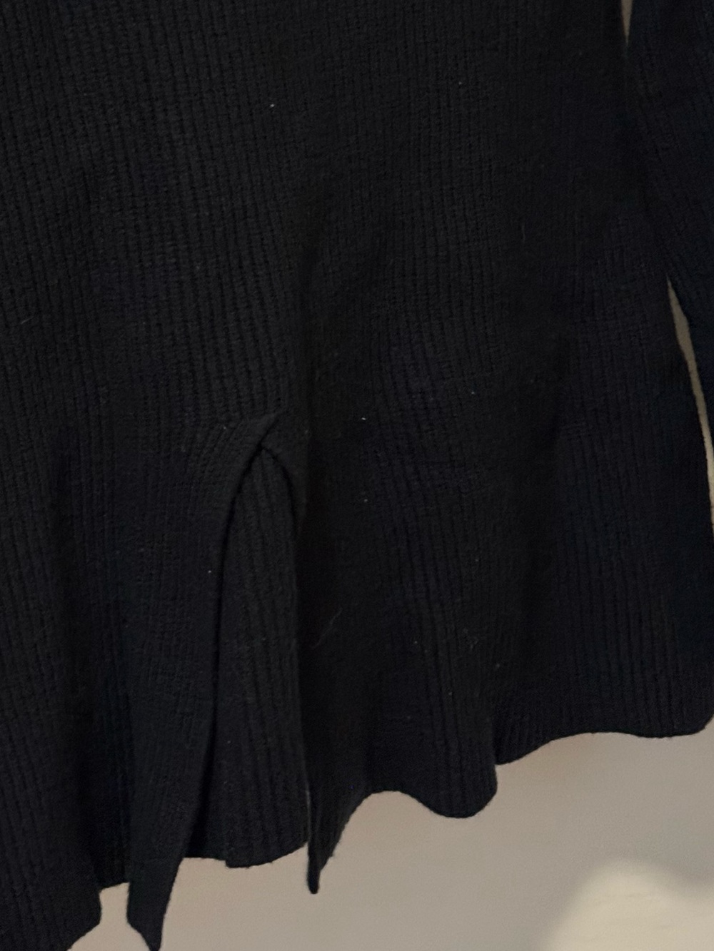 Women's Black Ribbed Crewneck Sweater - Picture 4 of 4